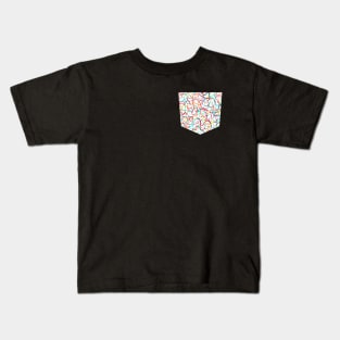 Pocket- Colorful Curly Lines Kids T-Shirt